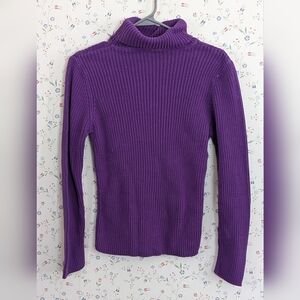 💜 16-18 Top Ribbed Long Sleeve Sweater Organic Cotton